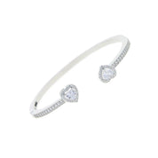 Silver heart bangle