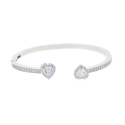 Silver heart bangle