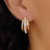 Pearl gold hoop earrings