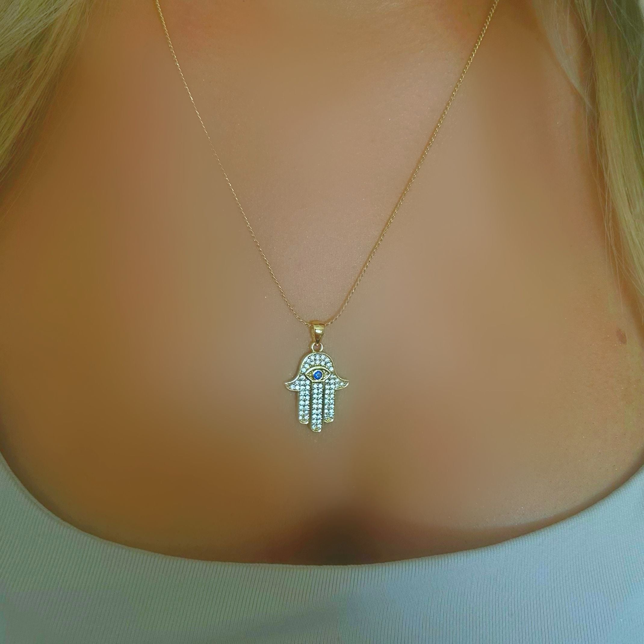 Hamsa hand necklace