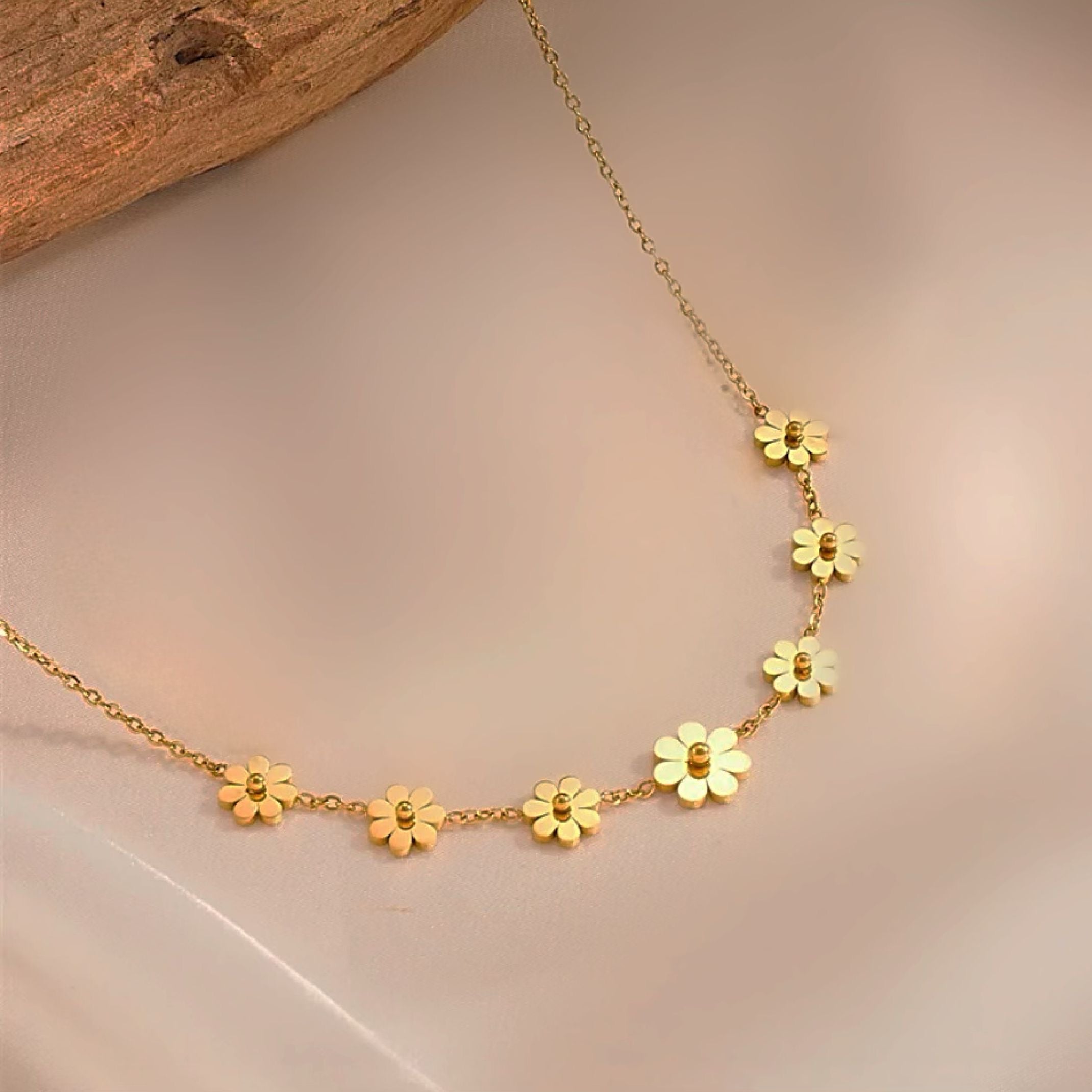 Gold flower necklace