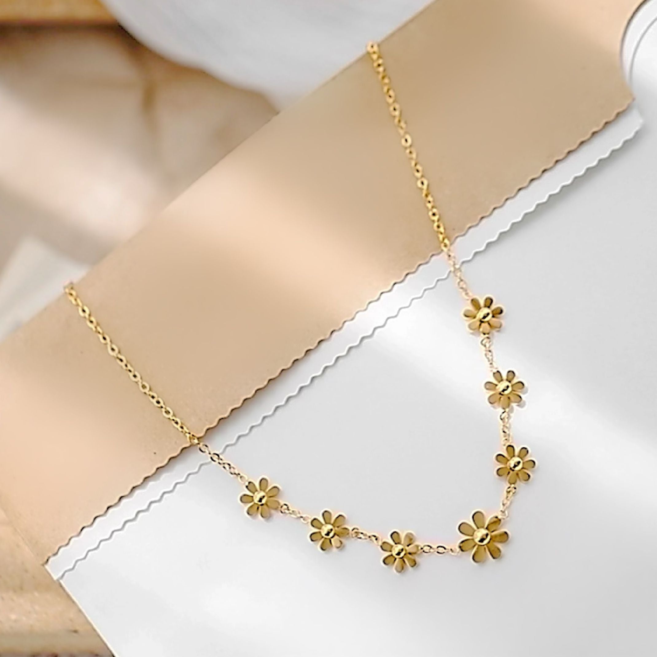 Gold flower necklace