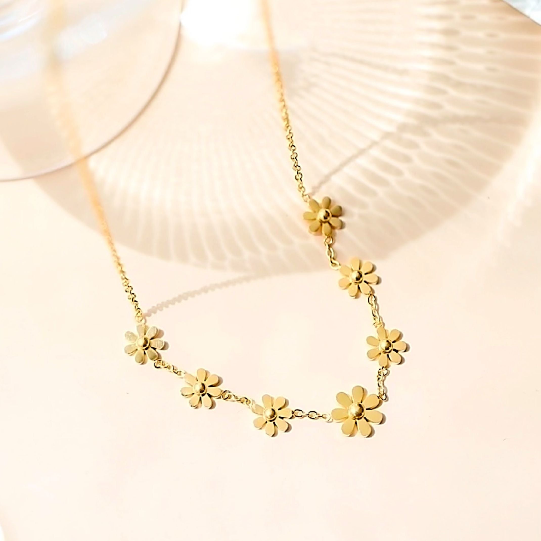 Gold flower necklace