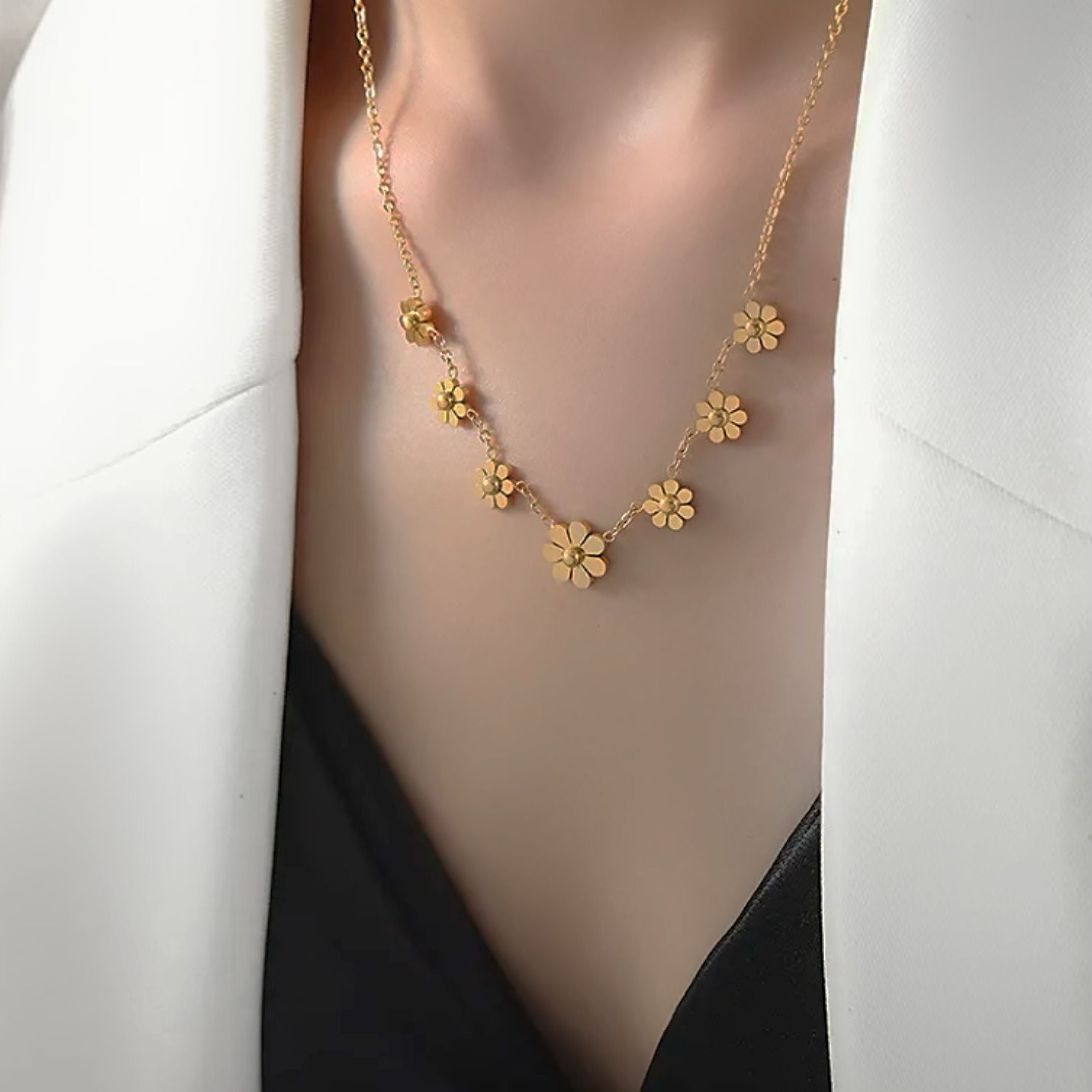 Gold flower necklace