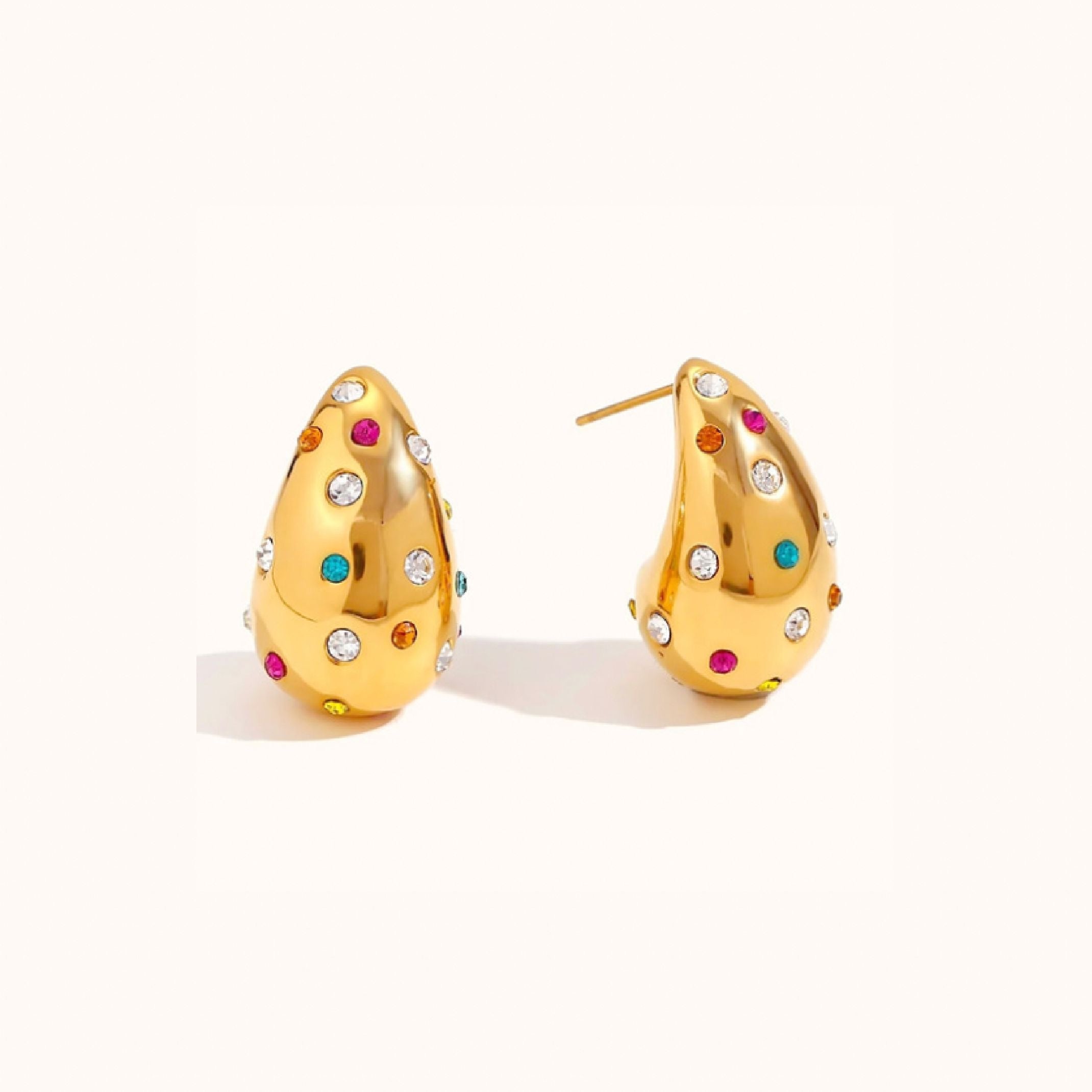 Gold dome hoop earrings 