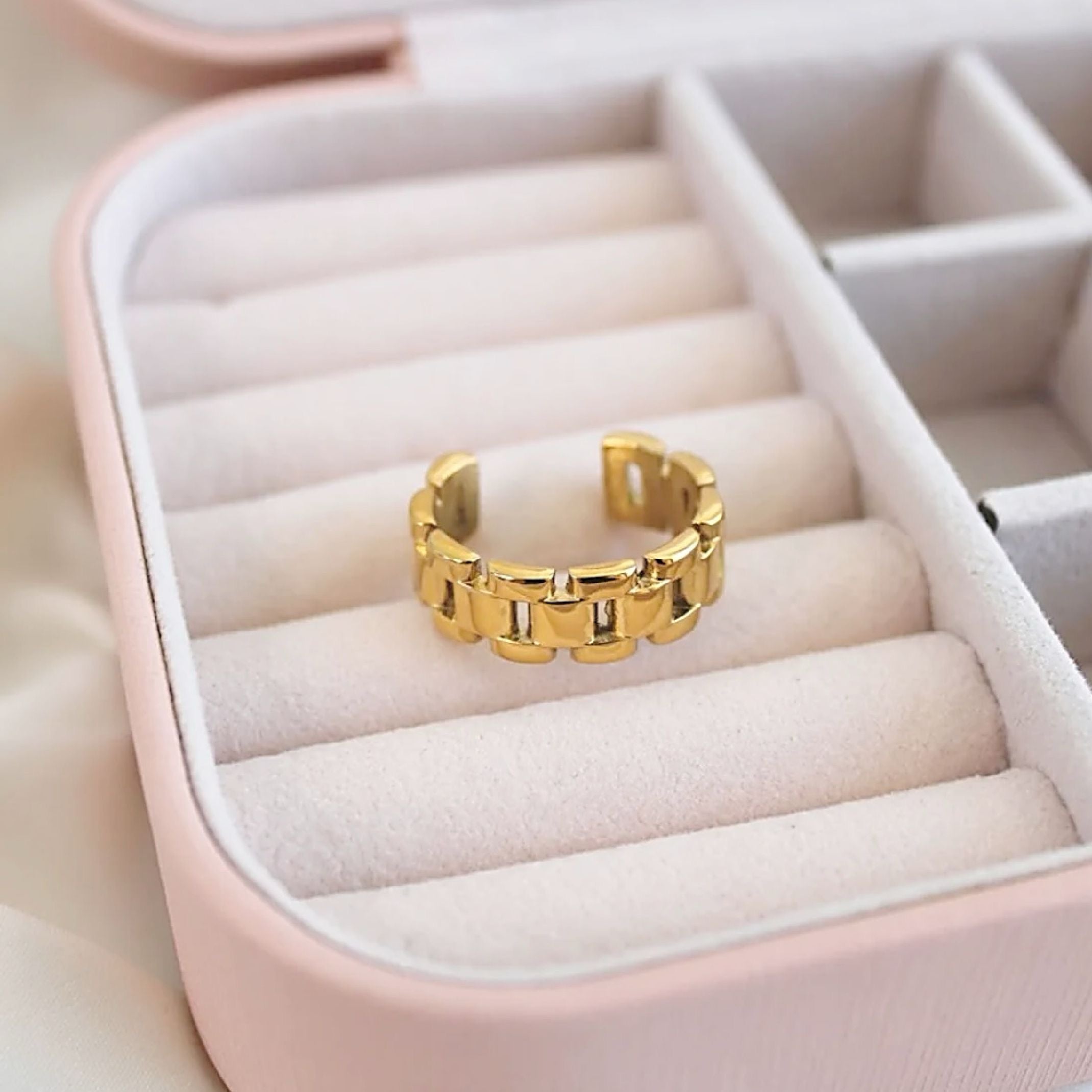 Gold watch strap ring 