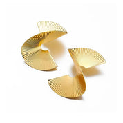 Gold ridged earrings