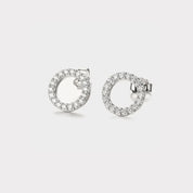 Sparkling circle stud earrings