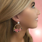 Flower Hoop Earrings