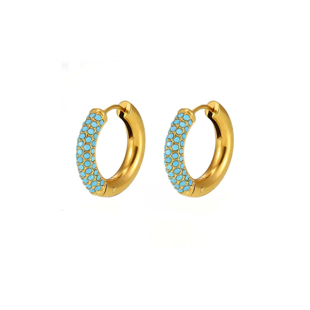 Turquoise hoop earrings