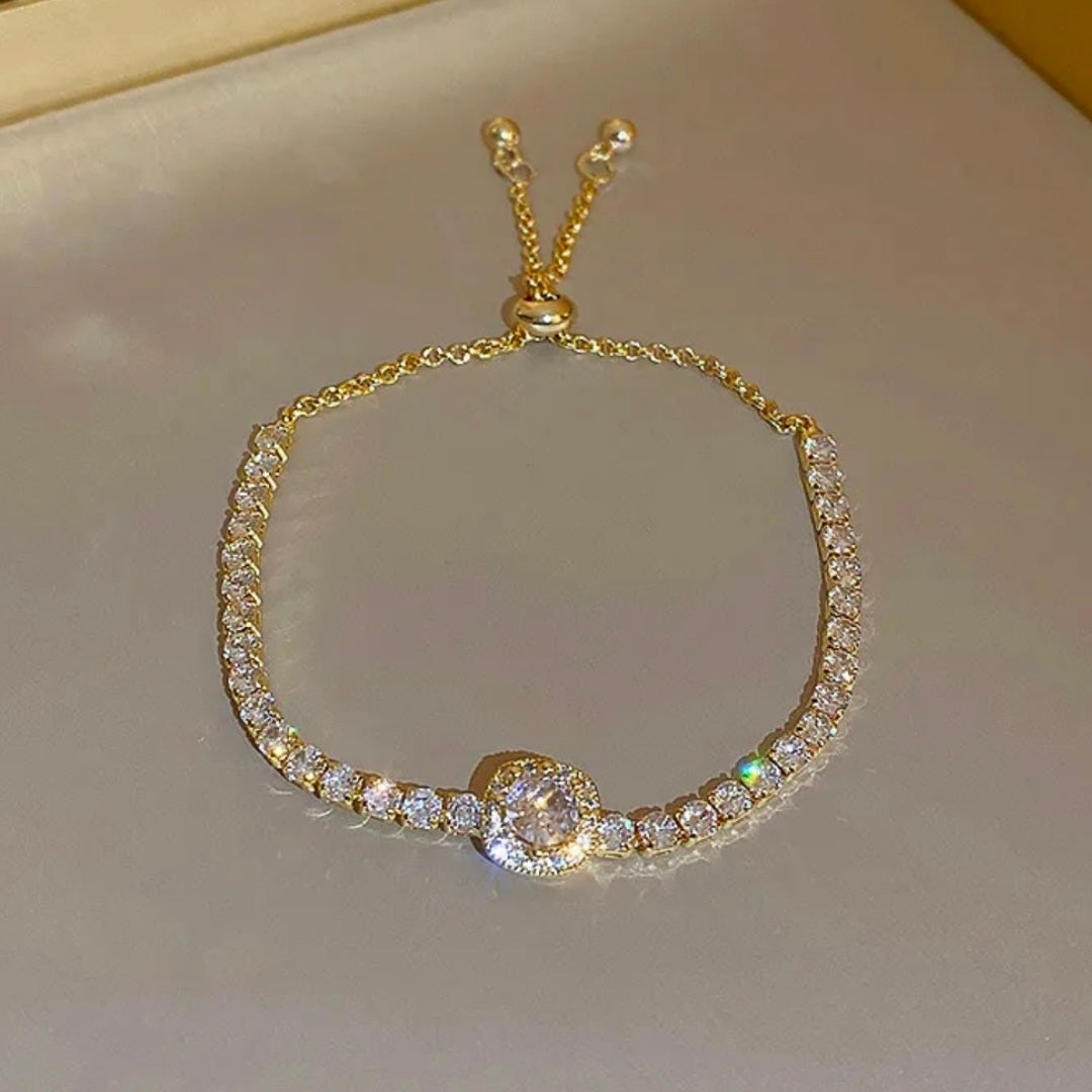 Square Halo Tennis Bracelet
