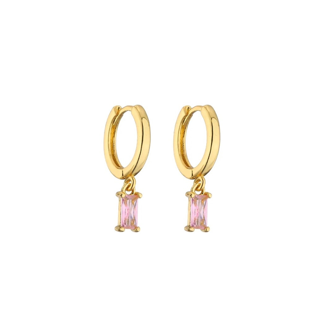 Pink huggie earrings