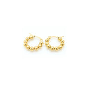 Gold bead hoop earrings