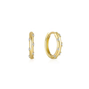 Diamond huggie earrings gold