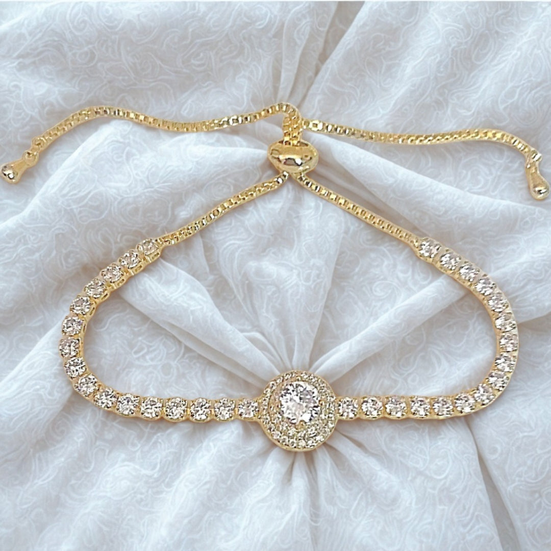 Diamond Halo Tennis Bracelet