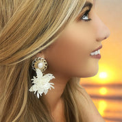 Pearlescent Flower Earrings