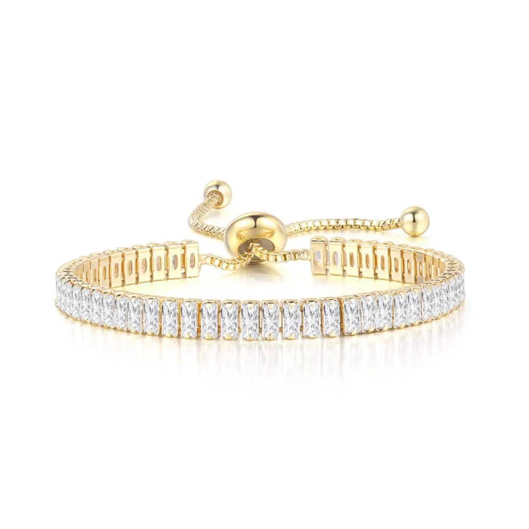 Gold bracelet with crystals