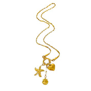 Gold summer charm necklace