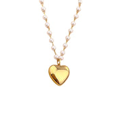 Heart pearl necklace