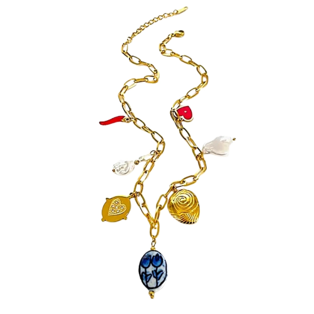 Statement charm necklace