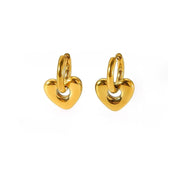 Bubble heart huggie earrings