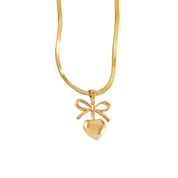 Bow heart necklace