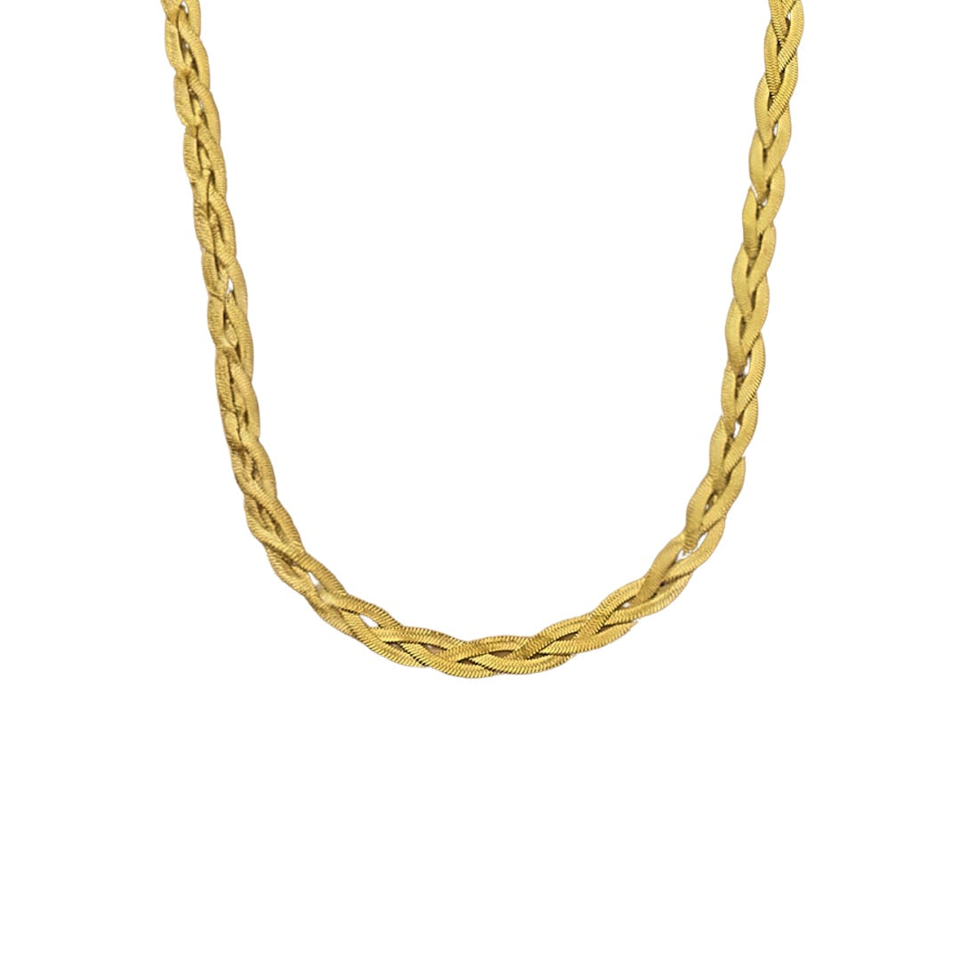 Gold snakeskin twist necklace