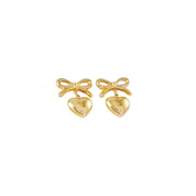 Bow heart earrings