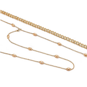 Gold bead layered chains 