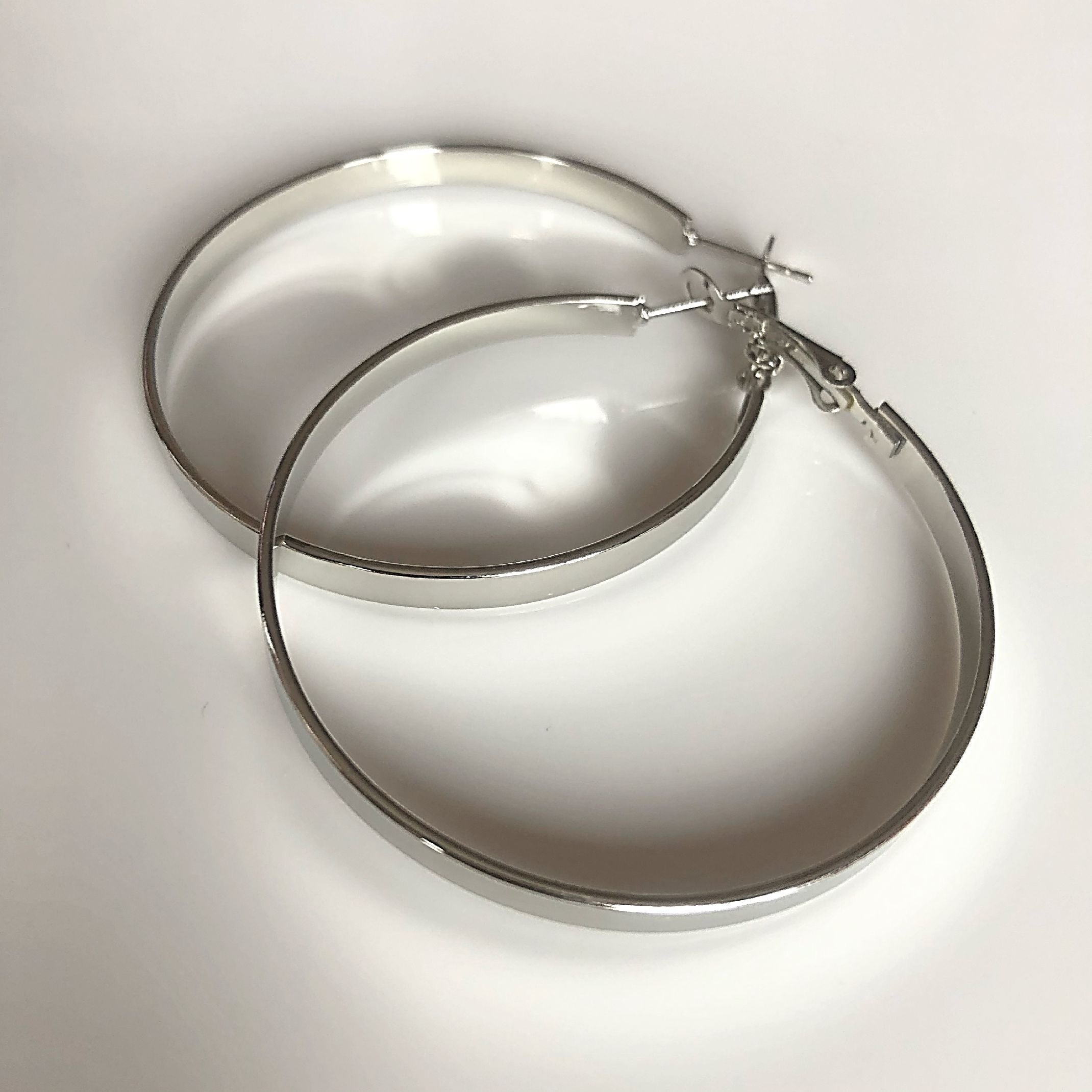 Large silver hoop earrings 