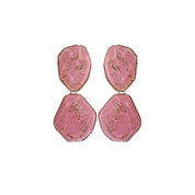 Gold glitter pink earrings 