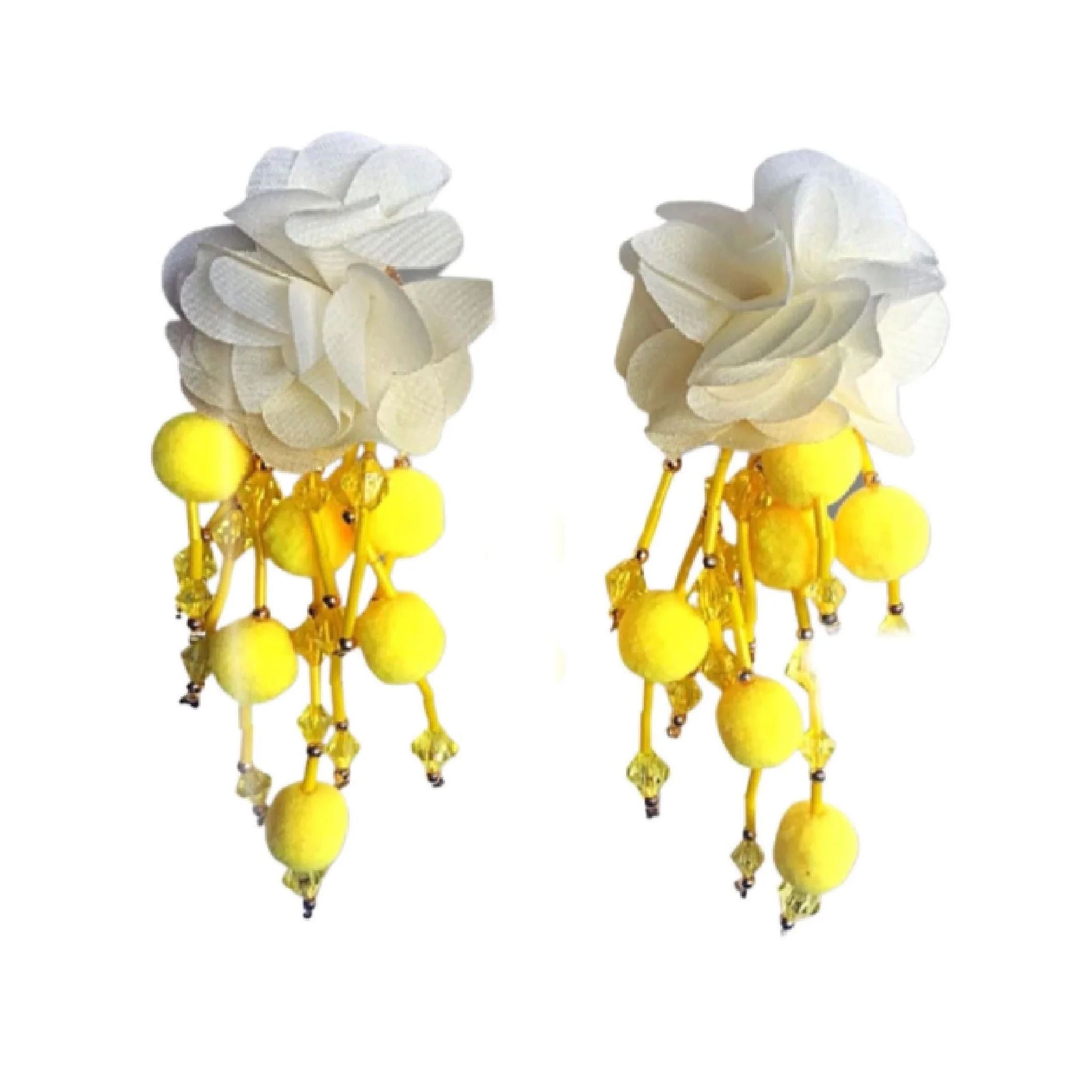 Yellow flower earrings 