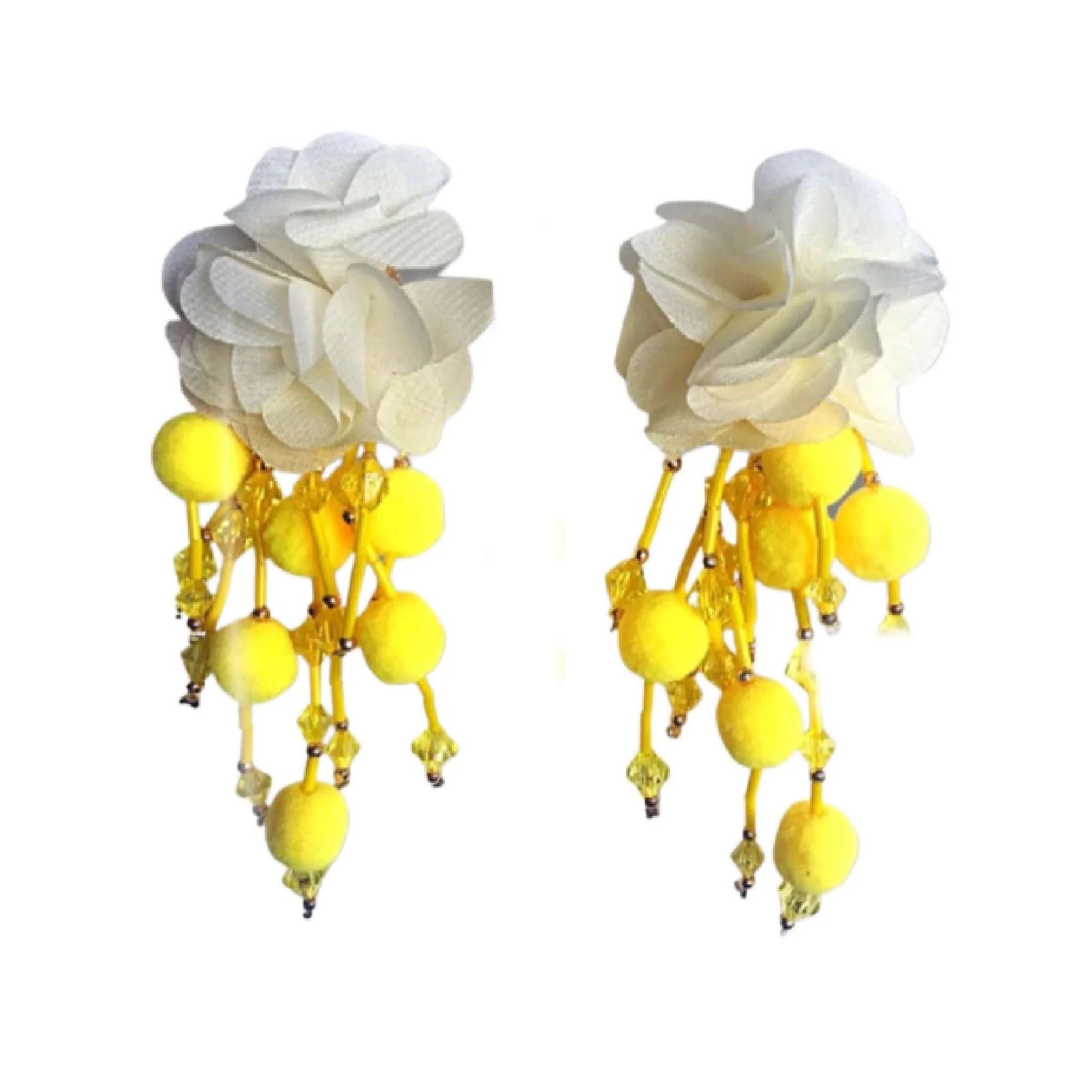 Yellow flower earrings