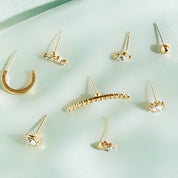 Rhinestone stud earring stack