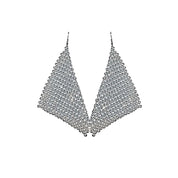 Silver diamanté mesh earrings 