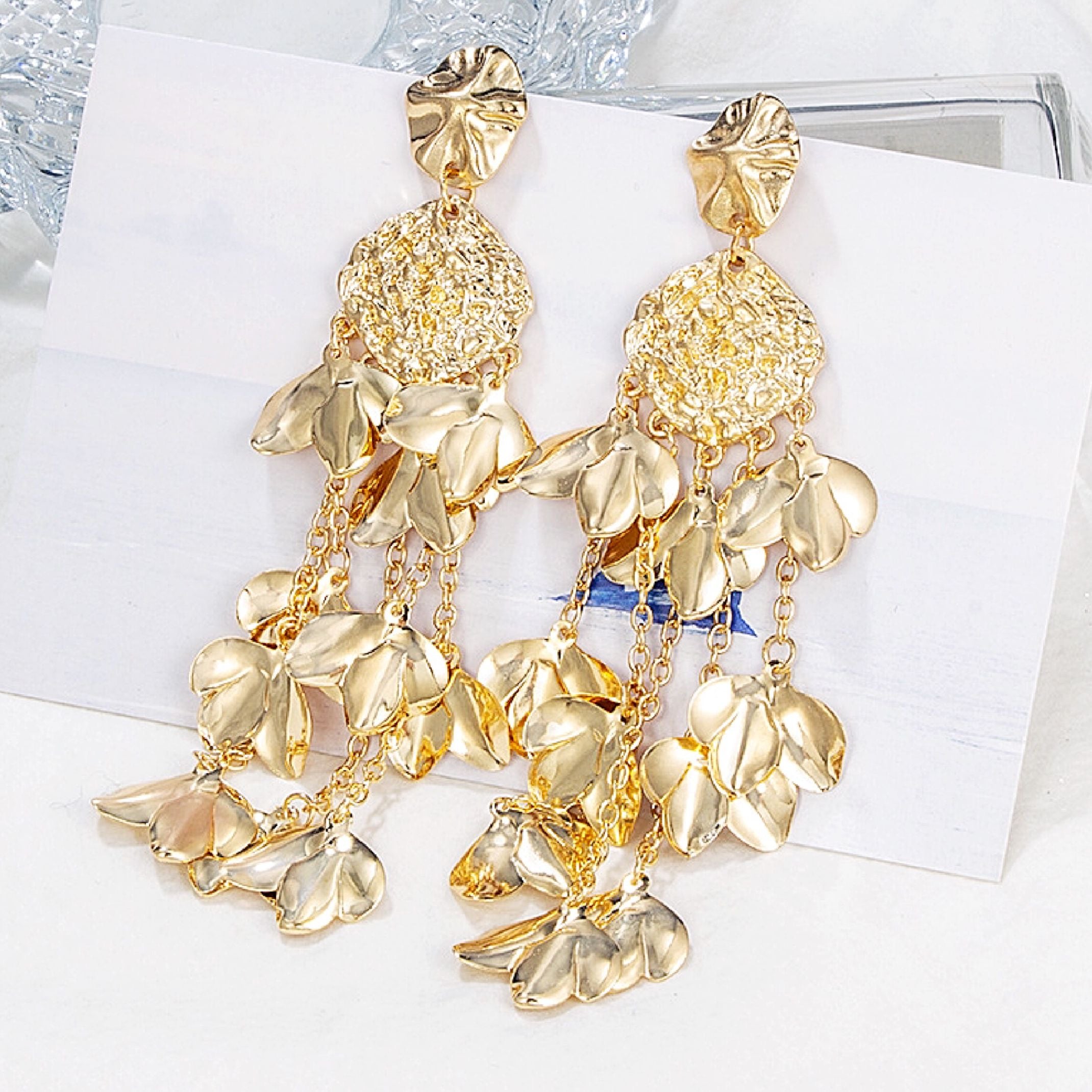 Gold chandelier earrings 