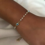Light blue evil eye bracelet