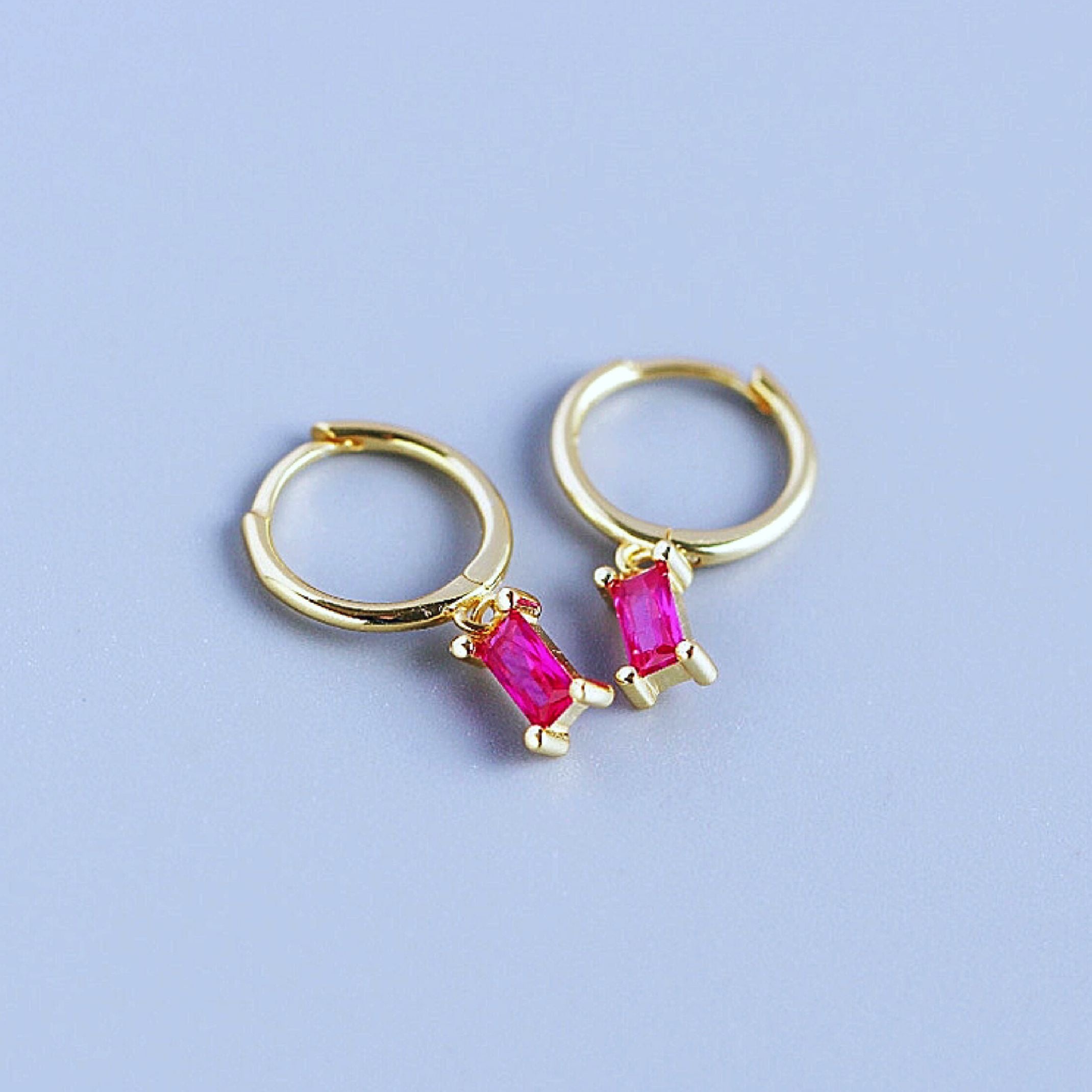 Pink Huggie Earrings