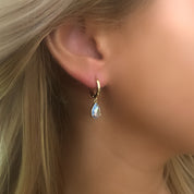 Light Blue Huggie Earrings