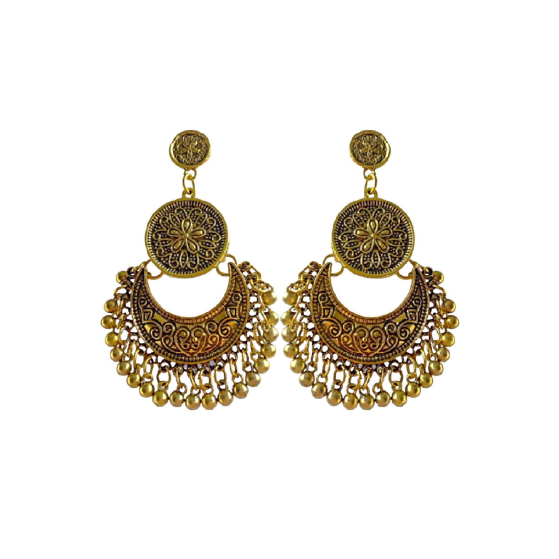Antique gold coin earrings