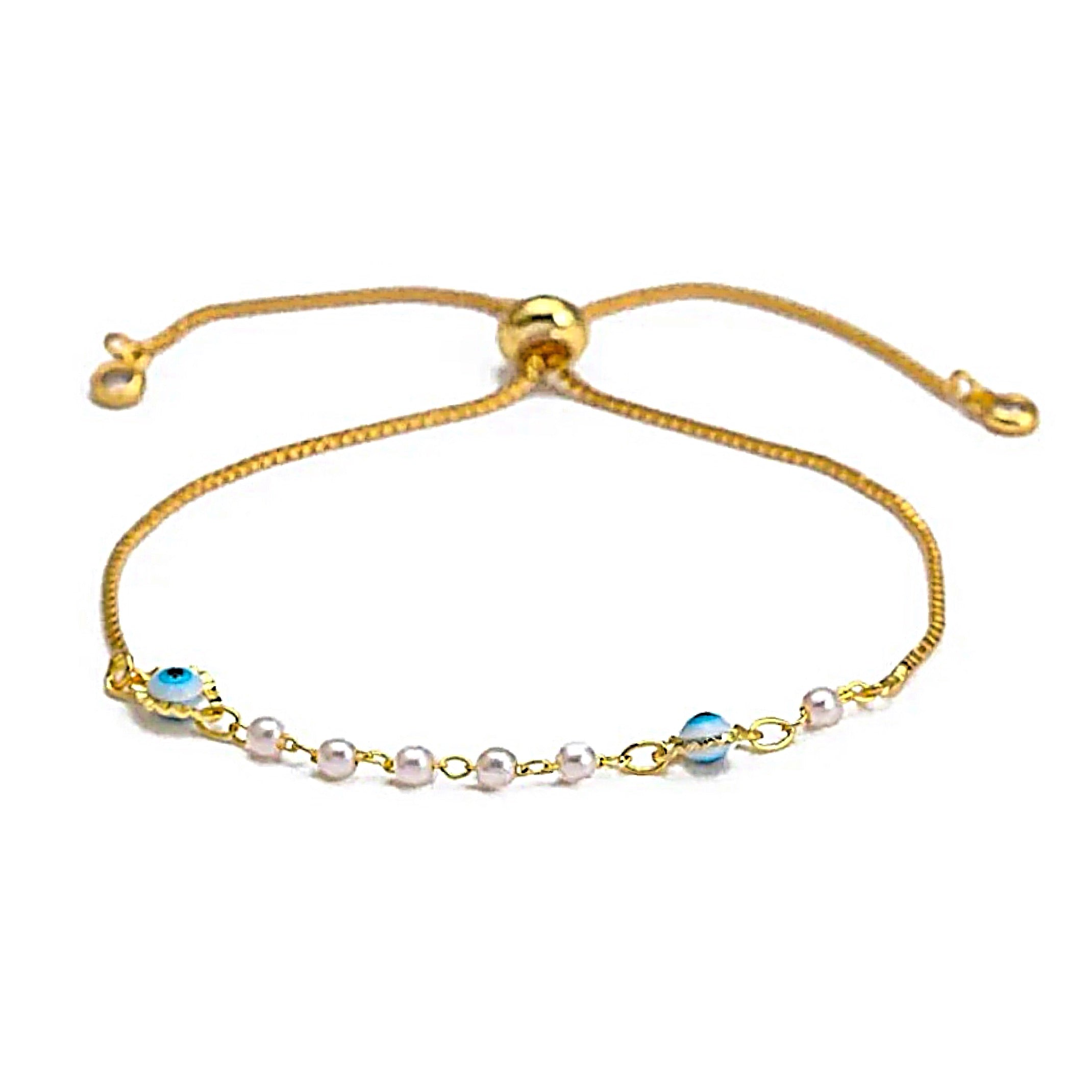 Light blue evil eye bracelet