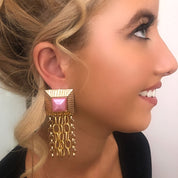Pink statement earrings