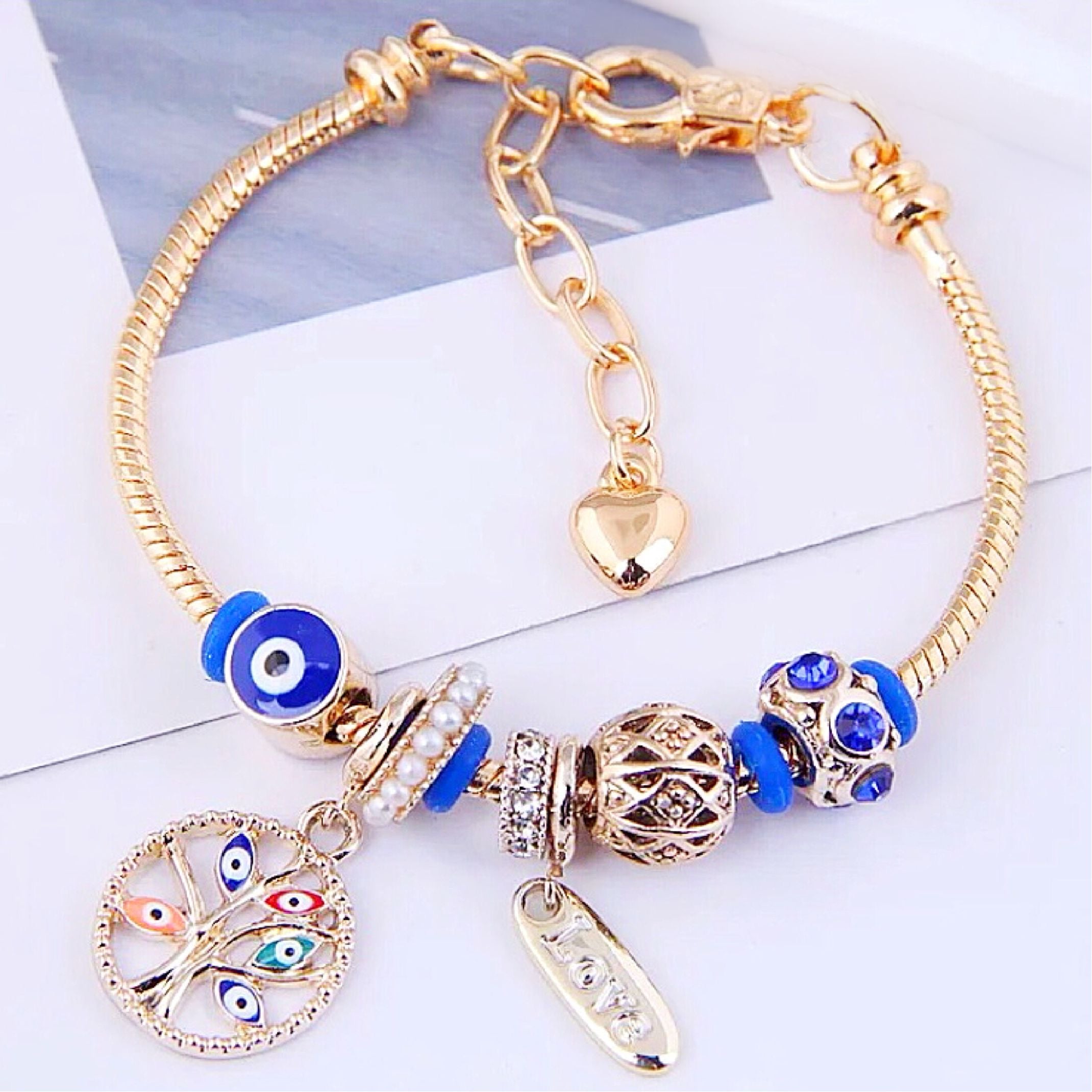 Evil eye charm bracelet
