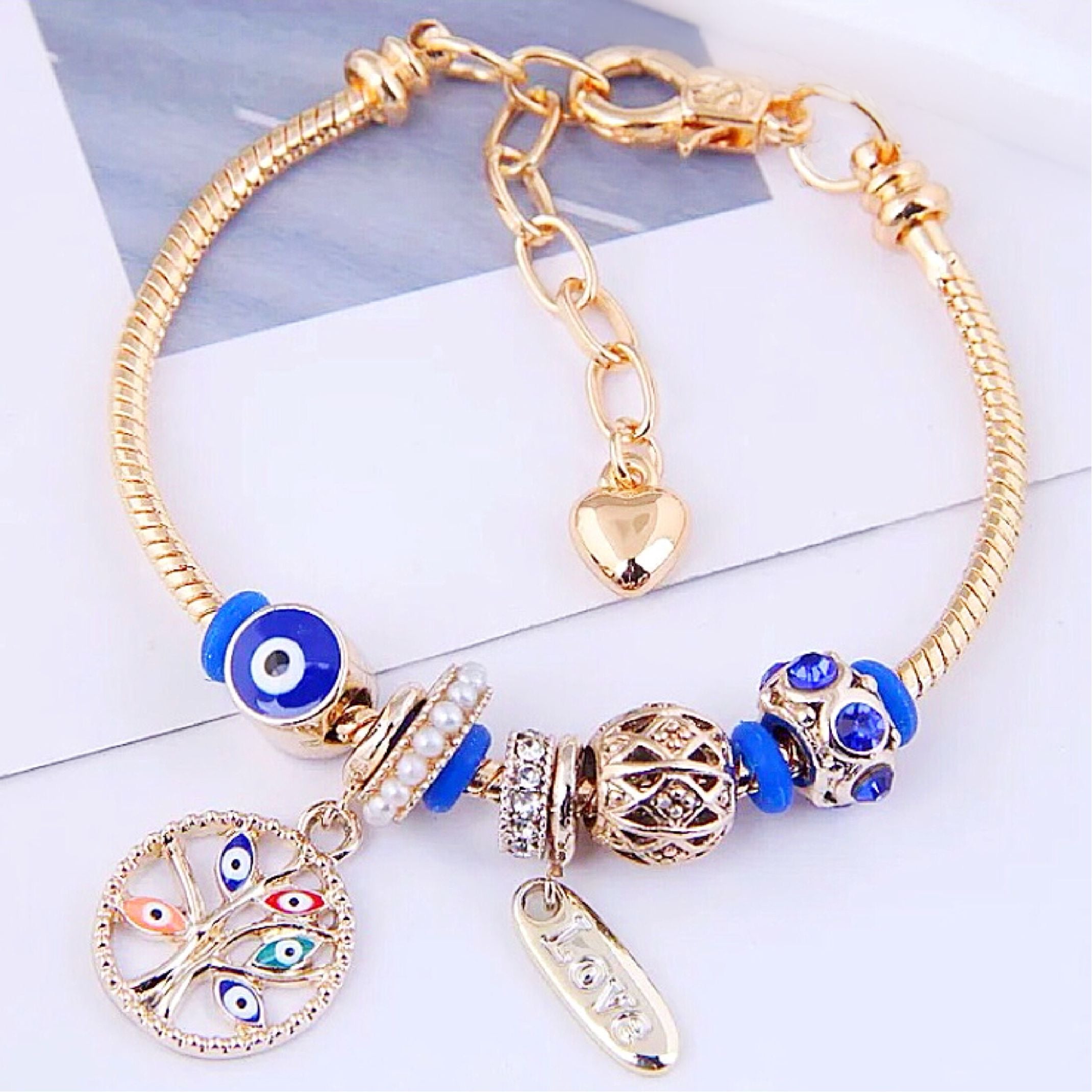 Evil eye charm bracelet 