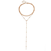 Gold bead layered chains