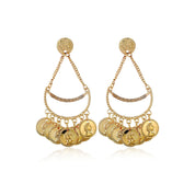 Gold coin chandelier earrings 