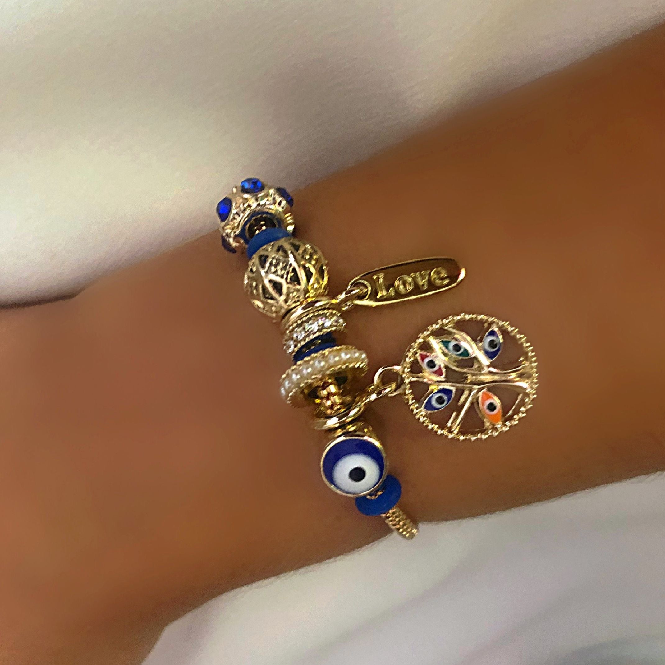 Evil eye charm bracelet