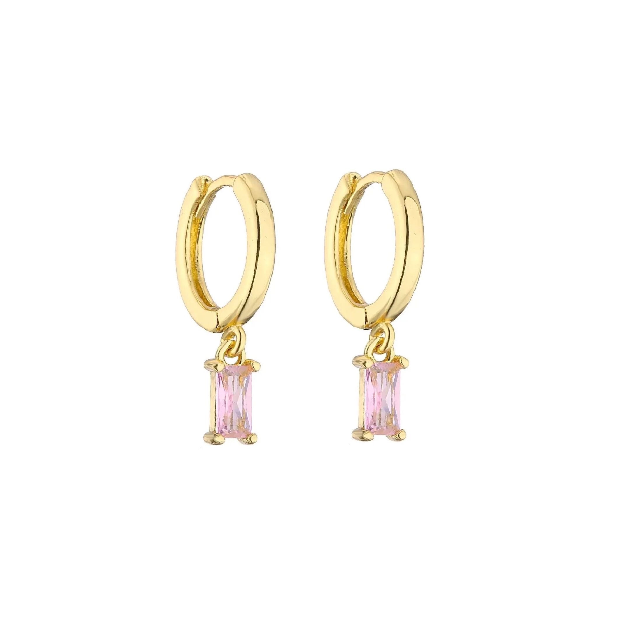 Pink huggie earrings 