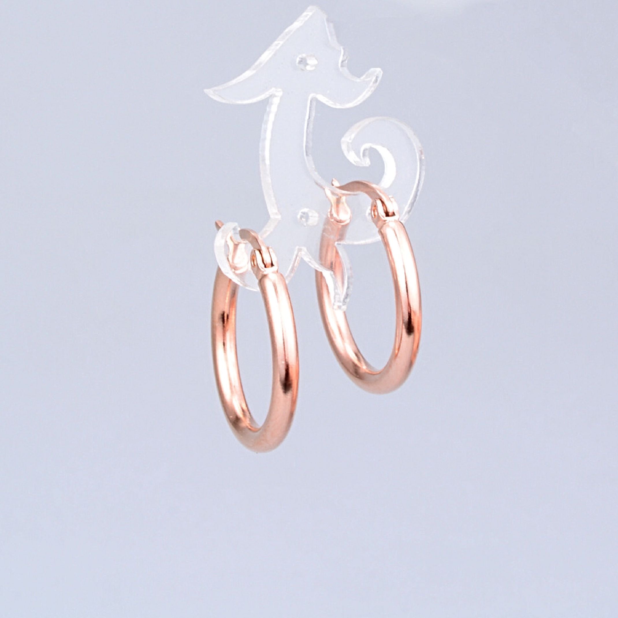 Rose gold hoop earrings 