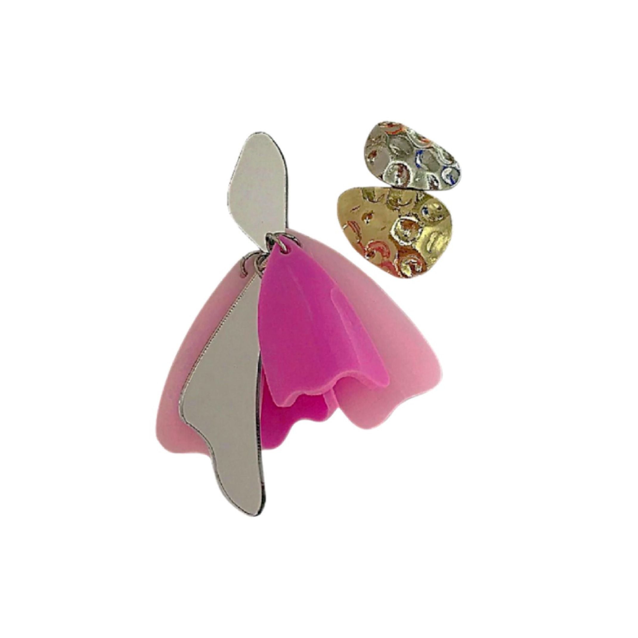Pink mismatched earrings